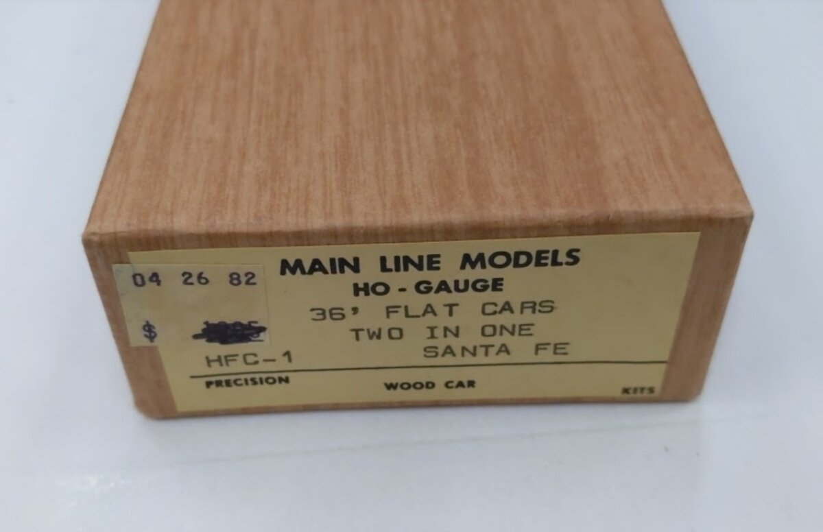 Main Line HFC-1 HO 36' Flat Cars Two in one Santa Fe Wood Car Kit