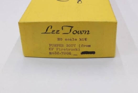 Lee Town 432-7002 HO Scale Kit PUMPER BODY (From CF Firetruck)