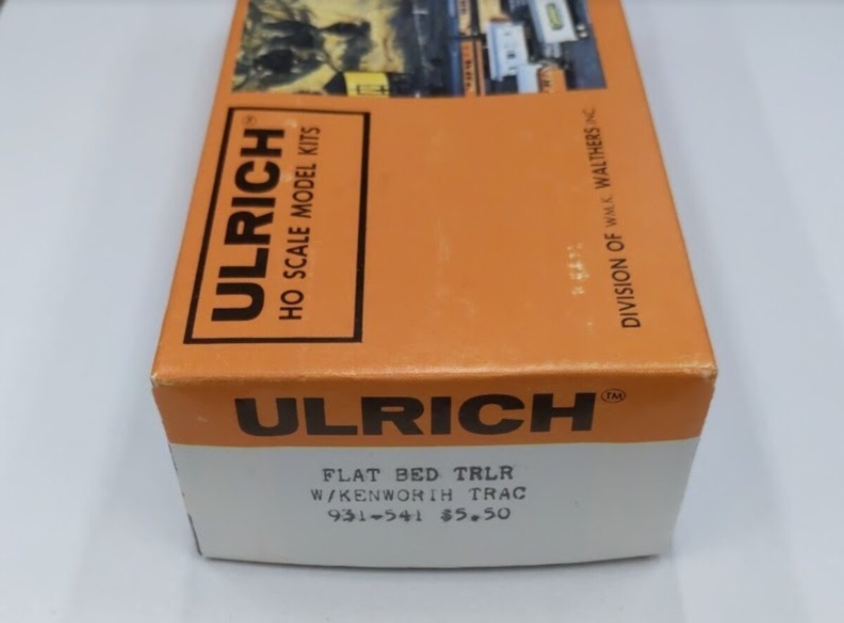Ulrich 931-541 HO Flat Bed Trailer w/Kenworth Trac Kit