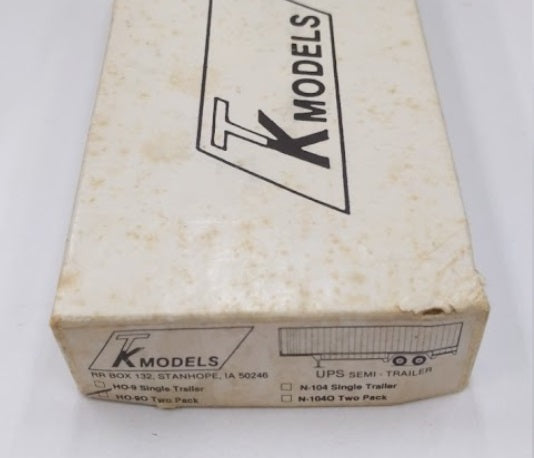 TK Models HO-90 HO UPS Semi-Trailer Kit Two Pack