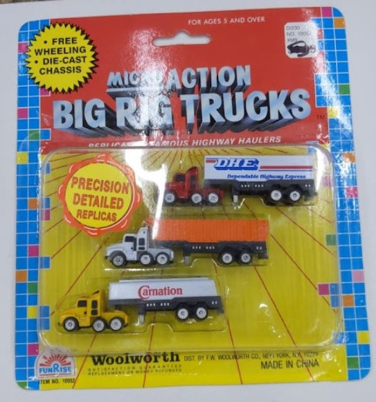 FunRise 10052 DHE Micro Action Big Rig Trucks (Pack of 3)
