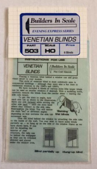 Builders-in-Scale 503 HO Scale Venetian Blinds Building Detail Parts (Pack of 6)