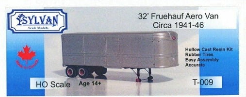 Sylvan Scale Models T-009 HO Vehicle Kit 1940's Fruehauf 32' Aero Van