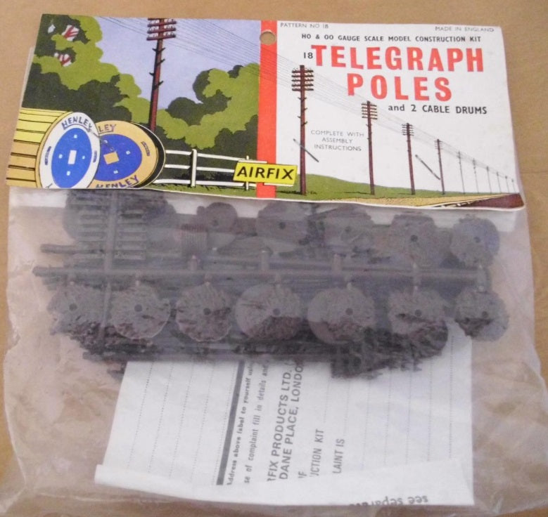 Airfix Products 18 HO/OO Telegraph Poles & Cable Drums Model Construction Kit