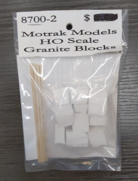 Motrak Models 8700-2 HO Granite Blocks Different Sizes (Pack of 10)