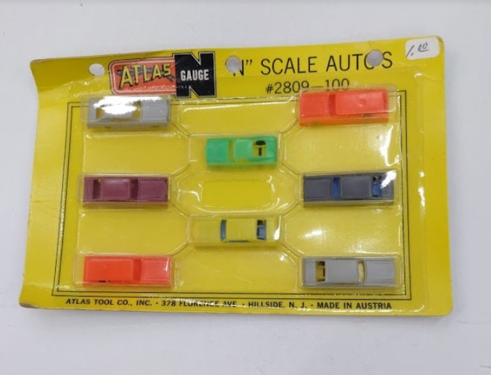 Atlas 2809-100 N Scale Autos (Pack of 8)