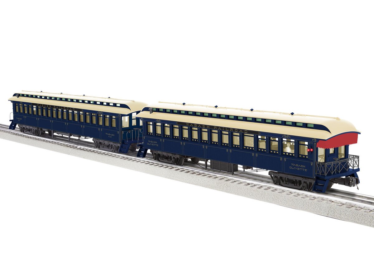 Lionel 2227510 O Wabash Wood Coach/Observation Cars (Set of 2)