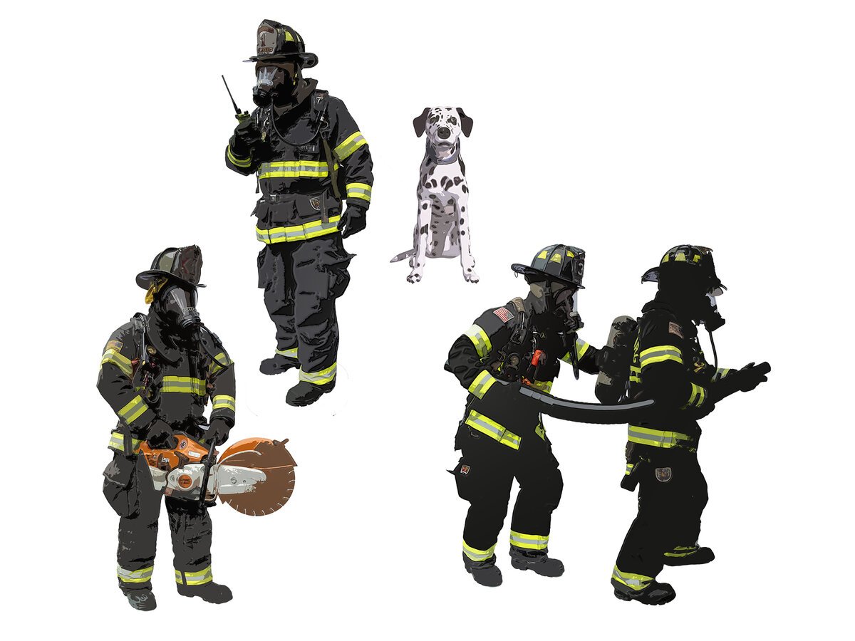 Lionel 2230180 O Firefighter and Dog Figures (Set of 5)