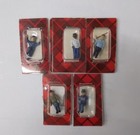 Campbell Scale Models L-1 Lot of 5 HO Assorted Figures Train Crew / Workers