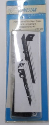 Lonestar Models LS5009 HO Scale Trailmobile 40' Flat Bed Trailer Black-Unpainted