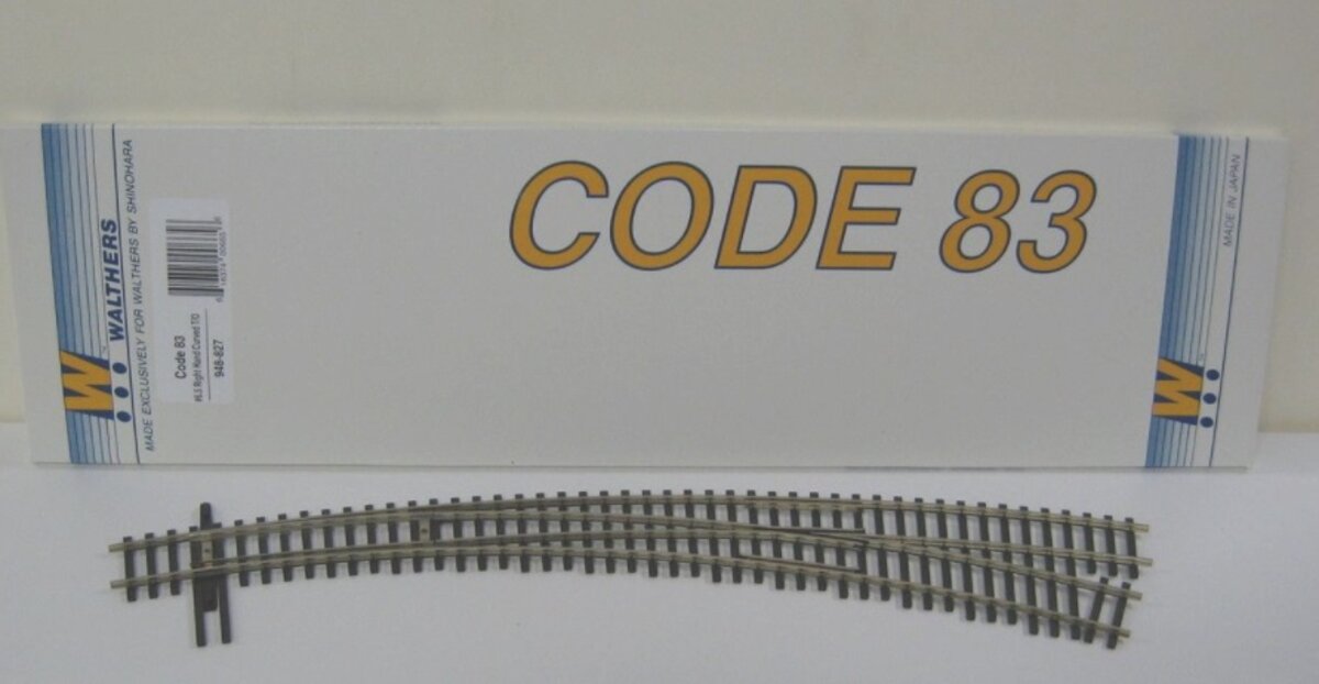 Walthers 948-827 HO Code 83 6.5 Right Hand Curved Turnout