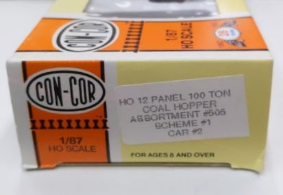 Con-Cor 505 HO Coal Hopper 100 Ton Assorment#505 Scheme#1Car#2 Union Pacific