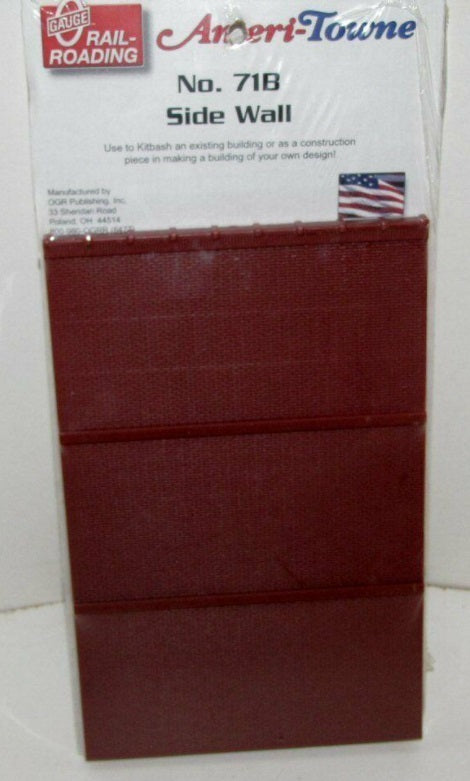Ameri-Towne 71-B O Scale 3 Story Blank All Brick Sidewall