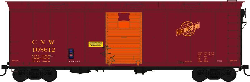 Bowser 43156 HO Chicago & North Western 40' Box Car with Hatches #108618