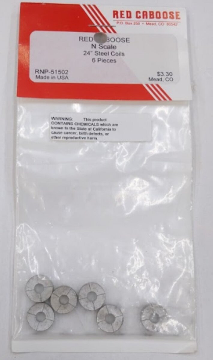 Red Caboose RNP51502 N scale 24" Steel Coils (Pack of 6)