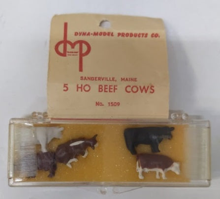Dyna-Model 1509 HO Scale Assorted Colors Beef Cows (Pack of 5)