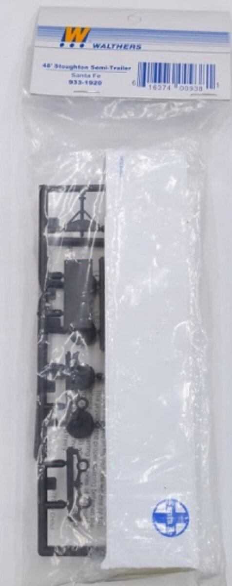 Walthers 933-1920 HO Santa Fe 48' Stoughton Semi-Trailer Kit
