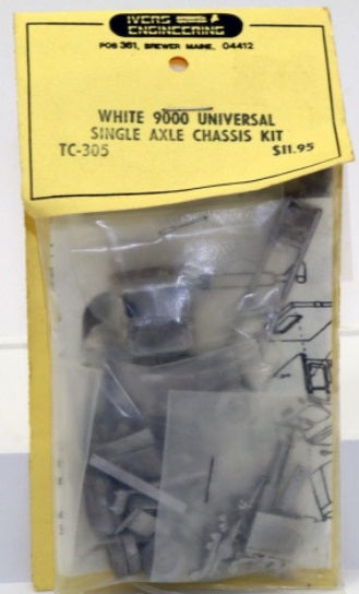 Ivers TC-305 HO White '9000' Universal Single Axle Chassis Metal Kit