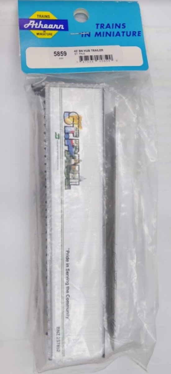 Athearn 5859 HO 45' Burlington Northern St. Paul Hub Trailer Kit
