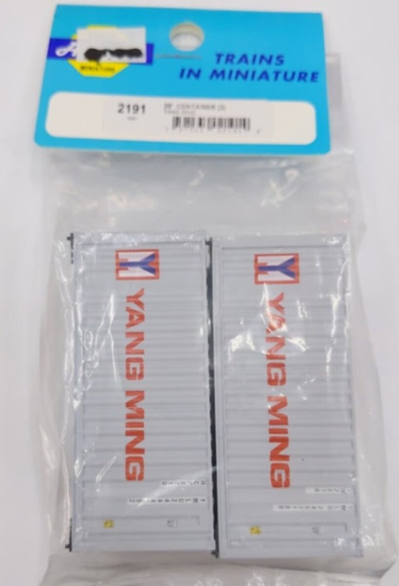 Athearn 2191 HO 20' Yang Ming Containers (Pack of 2)
