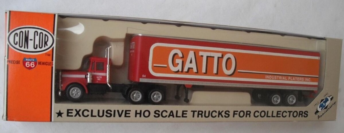 Con-Cor 0004-001102 HO GATTO 18 Wheeler W/48' Ft. Trailer