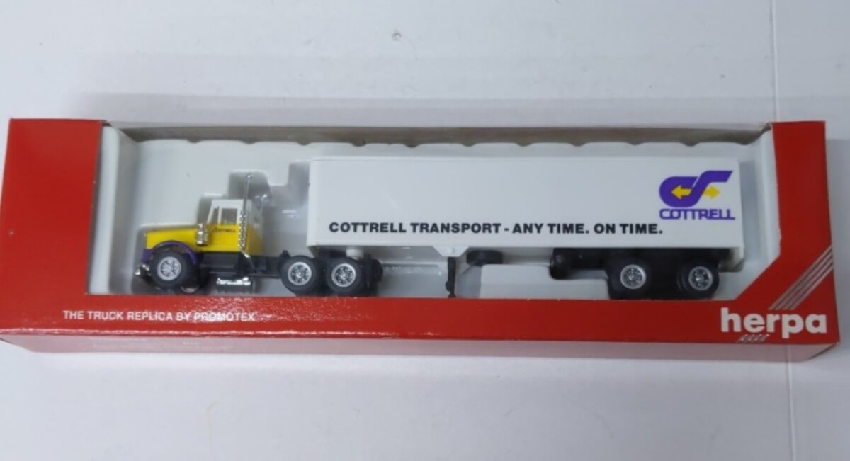 Herpa 6020 HO Cottrell Transport Freight Truck With Trailer