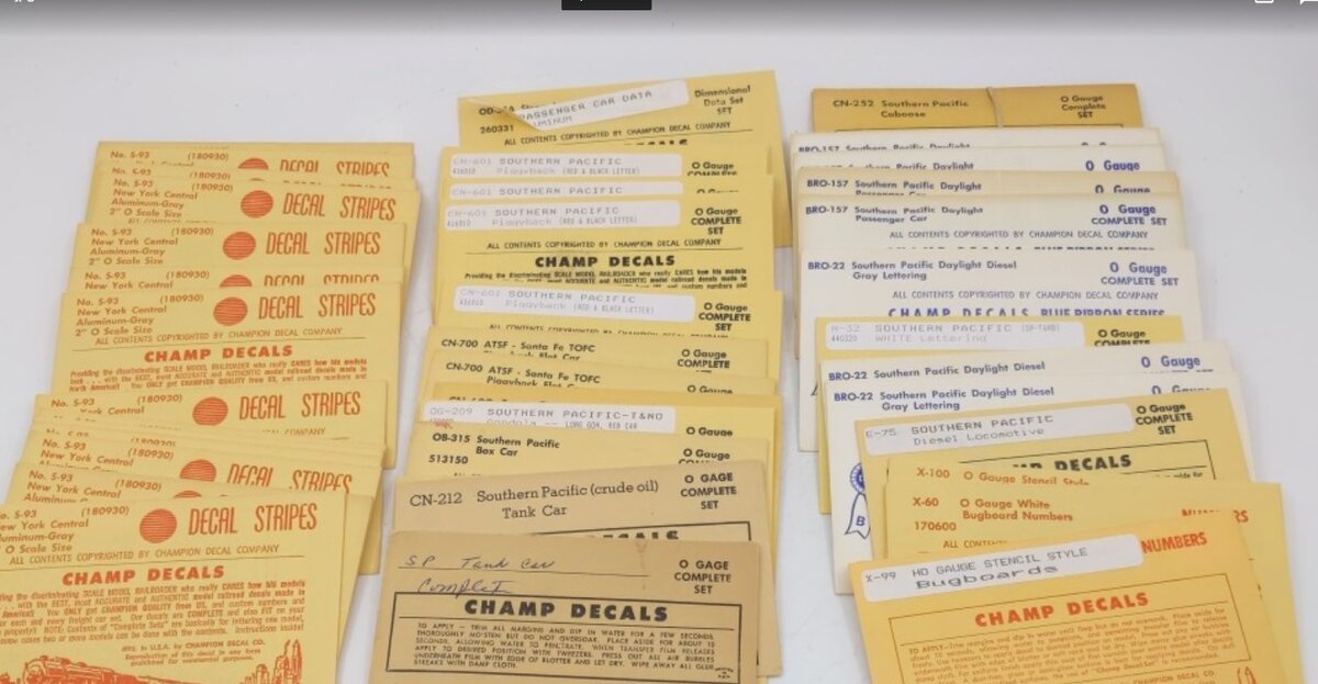 Champ Decals L-2 Lot of 45 O Scale Random Decals