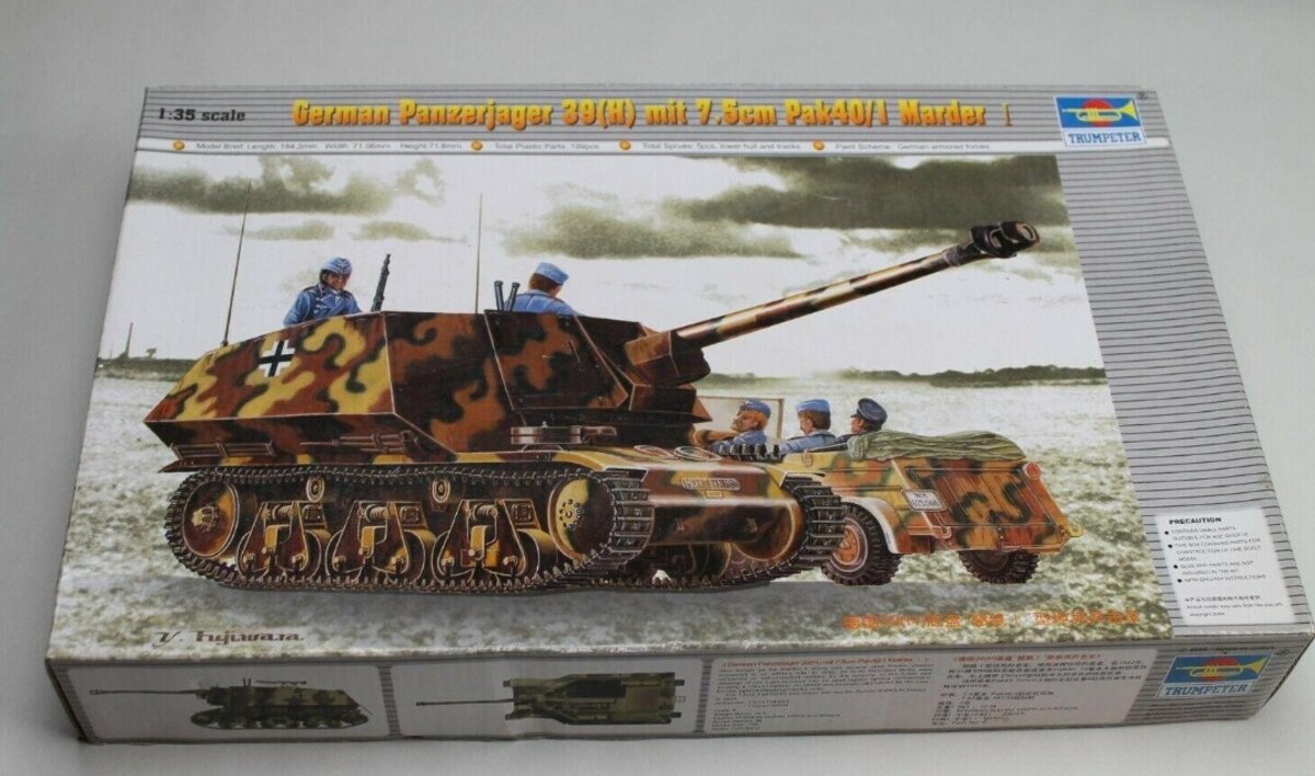 Trumpeter 00354 1:35 German Panzerjager 39(h) mit 7.5cm Pak40/I Marder Tank Kit