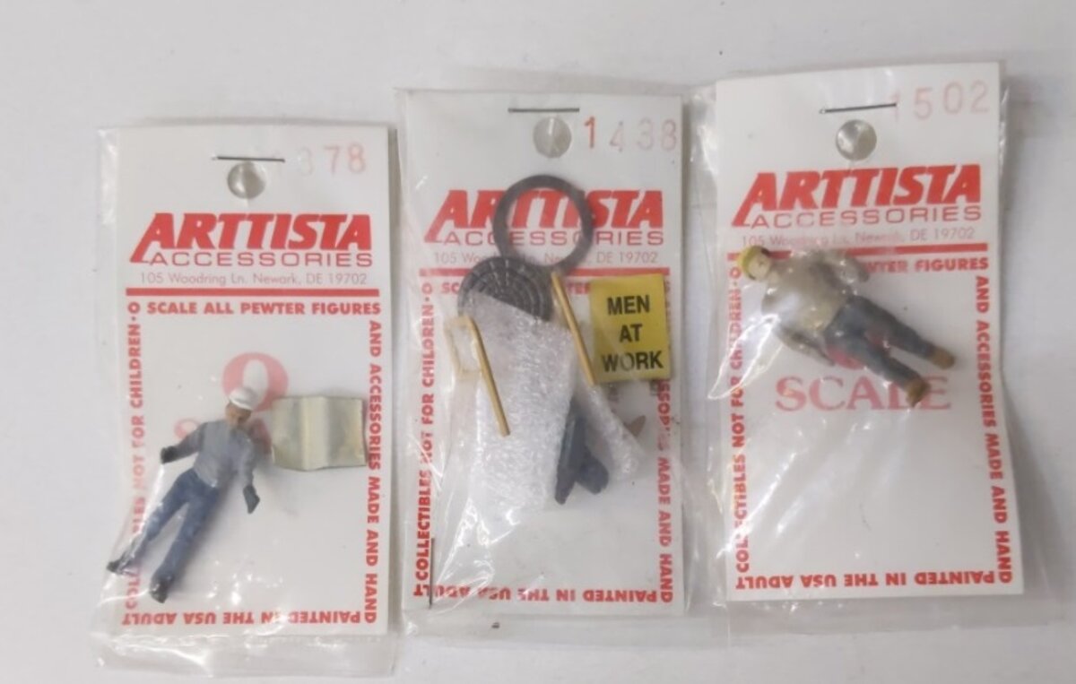 Arttista L-10 Lot of 3 O Construction Worker, Manhole Figures 1438, 1502, 1378