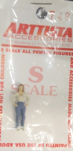 Arttista 748 S Young Woman Standing Pewter Figure
