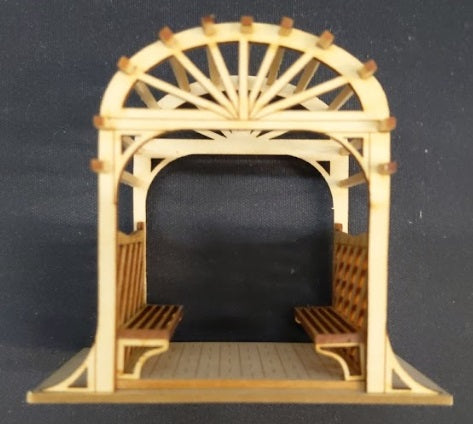 Layout Miniatures O Wood Garden Arbor Assembled