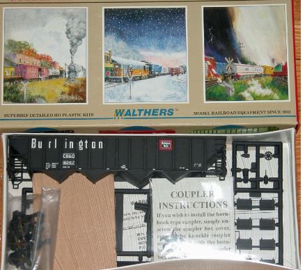 Walthers 932-4907 HO Scale 100 Ton Quad Hopper CB & Q # 160417 Kit