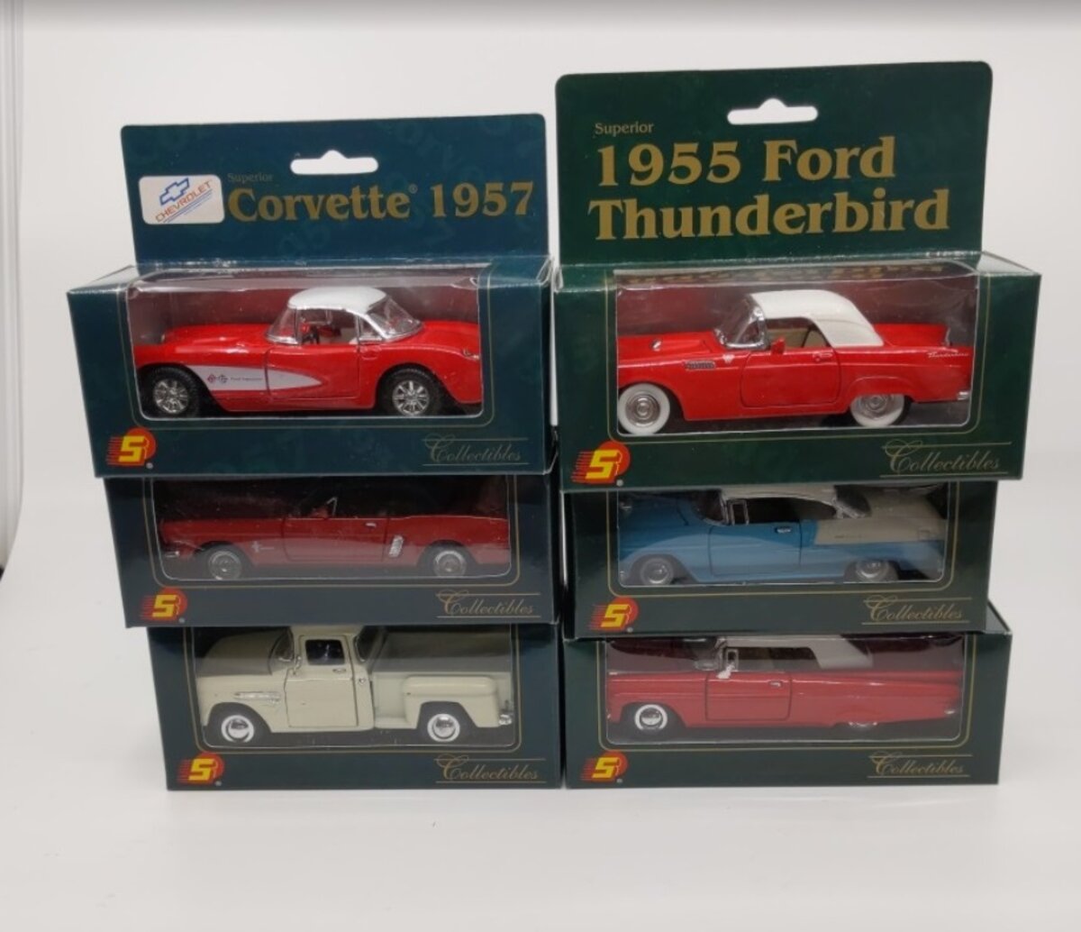 Superior L-1 1:34 Lot of 6 Chevrolet Ford Corvette, Impala, Bel Air, Mustang etc