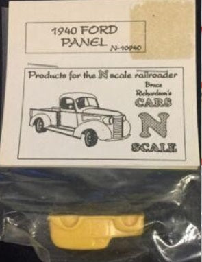 N Scale Railroader N 1940 Ford Panel Unpainted Resin Kit