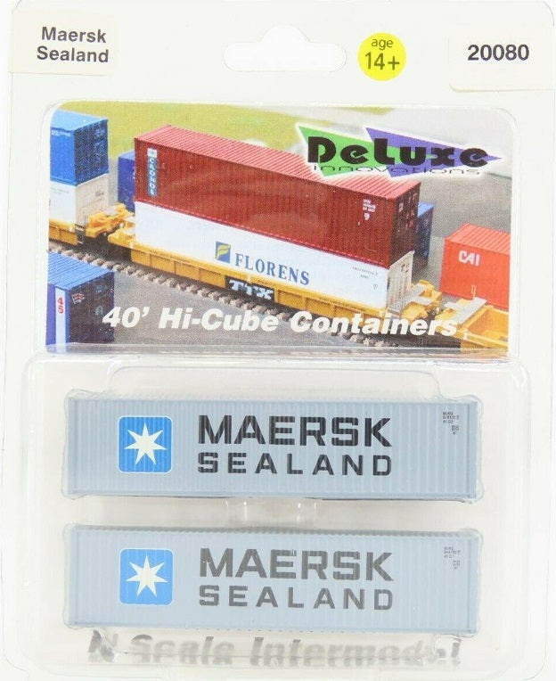 Deluxe Innovations 20080 N Maersk Sealand 40' Hi-Cube Containers (Pack of 2)