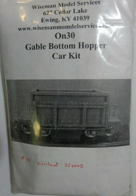 Wiseman Model Services On30 Gable Bottom Hopper Car Kit