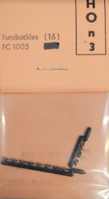 Model Railroad FC 1005 HOn3 Plastic Turnbuckles (Pack of 16)