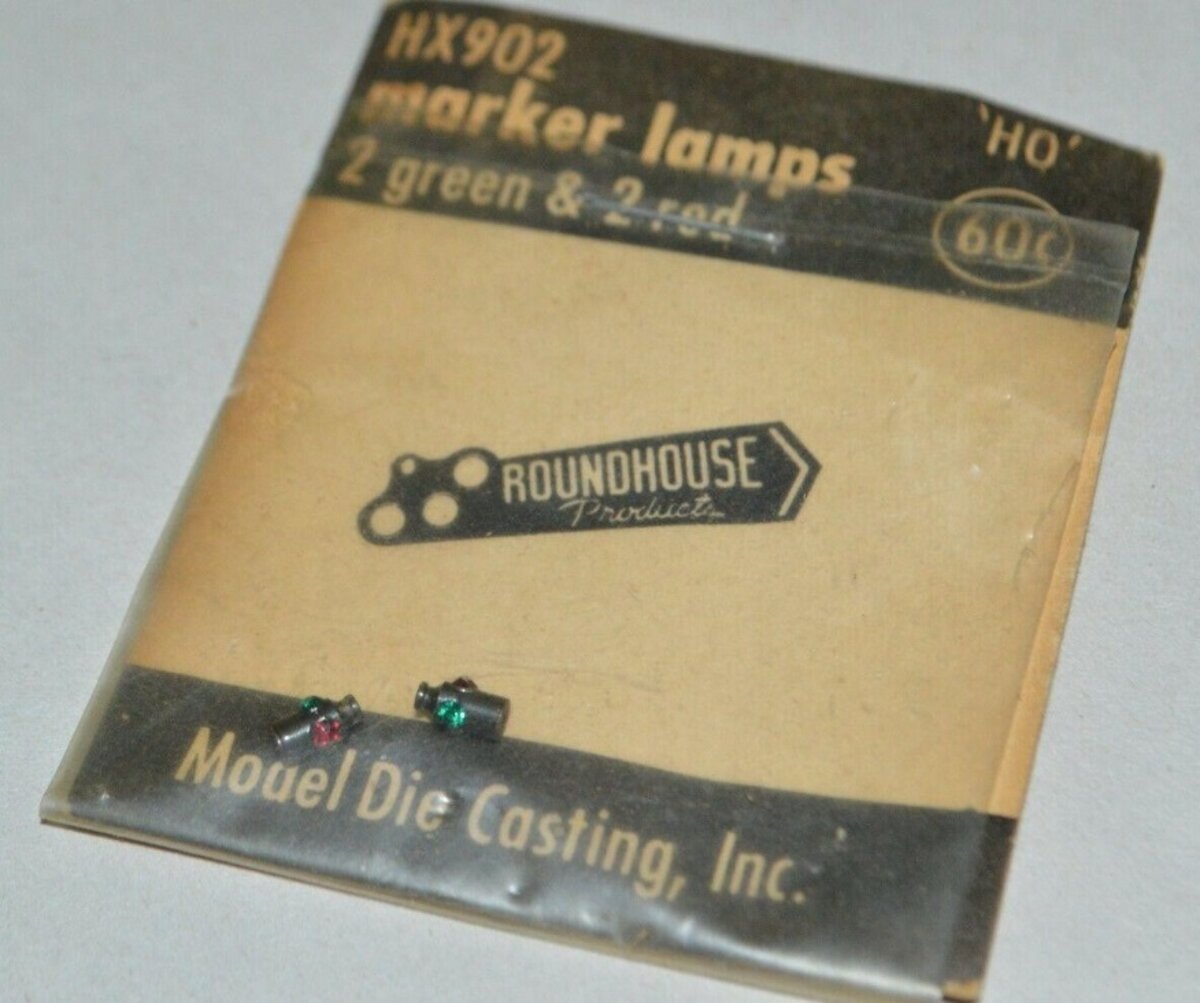 Roundhouse HX902 HO Marker Lamps 2 Green & 2 Red