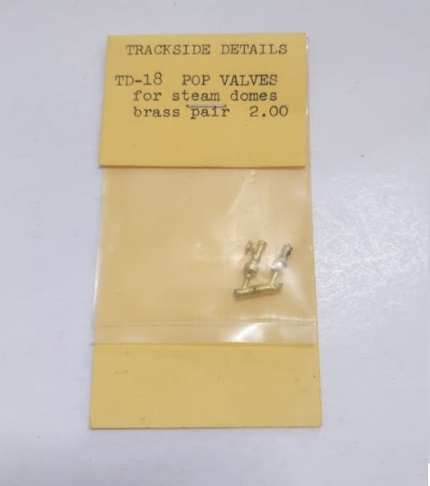Trackside Details TD-18 G Scale Pop Valves for Steam Domes Brass