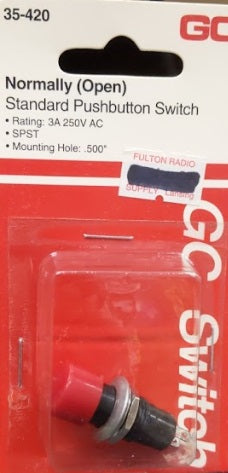 GC Electronics 35-420 Switch Standard Pushbutton Switch 3A 250V AC