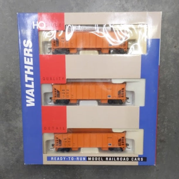 Walthers 932-34211 HO Amtrak Ballast Hopper Cars (Pack of 3)