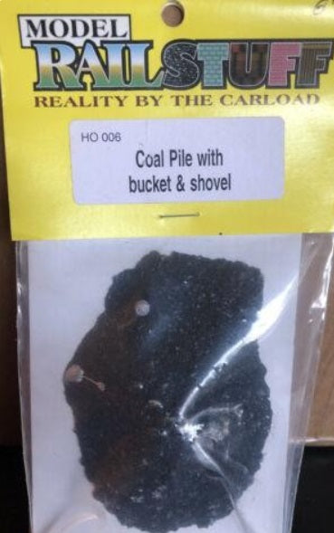 Model Railstuff 006 HO Coal Pile W/Bucket & Shovel