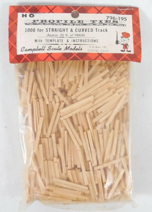 Campbell Scale Models 796-195 HO Straight & Curved Track Approx 20 Ft.