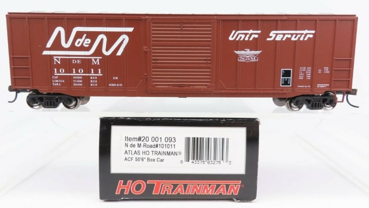 Atlas 20001093 HO Nacionales de Mexico ACF 50'6" Box Car #101011