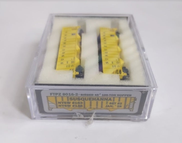 Full Throttle FTPZ 8016-2 Z Scale Susquehanna Ribbed 45' 100-Ton Hopper Car