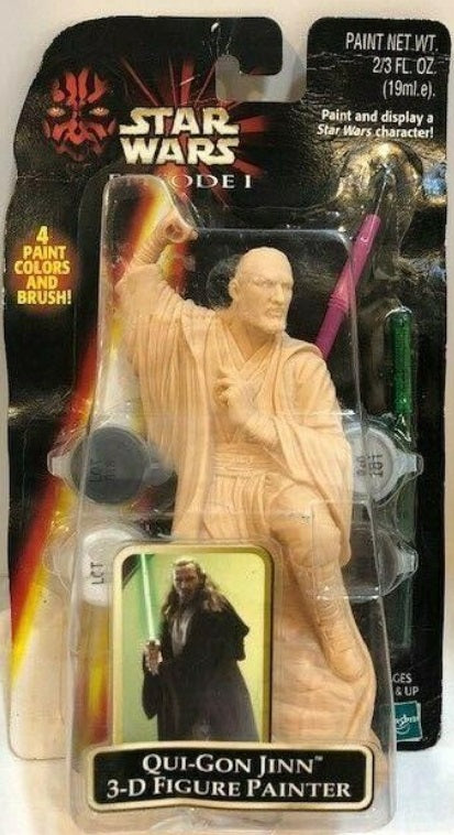 Hasbro Qui-GonJinn 3-D Figure Painter W/4 Paint Colors&Brush Star Wars Episode I