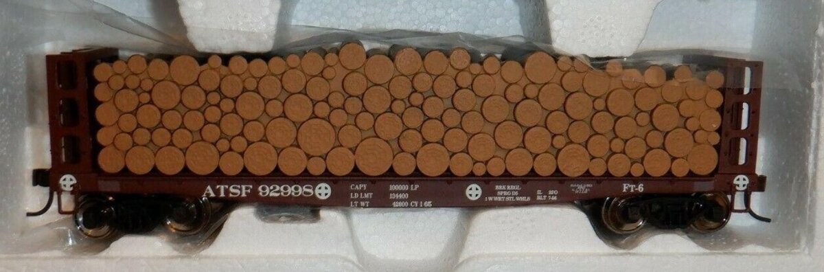 Atlas 1606-4 HO Santa Fe GSC Pulpwood Flat # 92998
