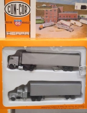 Con-Cor 0004-003000 N Herpa Gray Tractor & Trailer Route 66 (Box of 2)