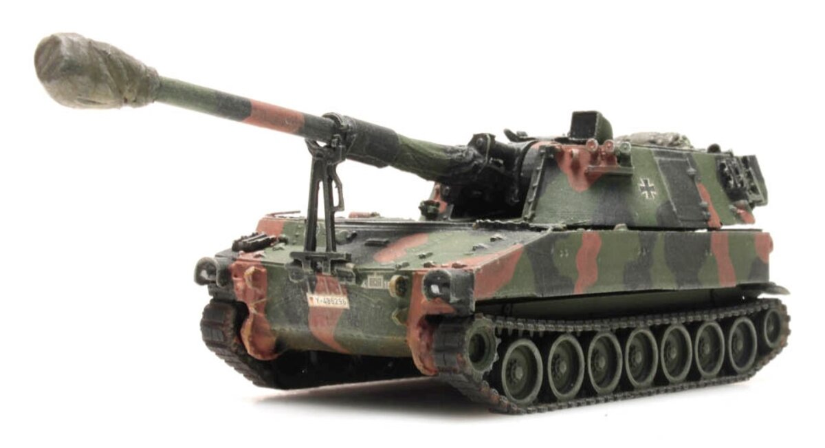 Artitec Models 6870098 HO BRD M109 A3G Fleckentamung Eisenbahntransport BW