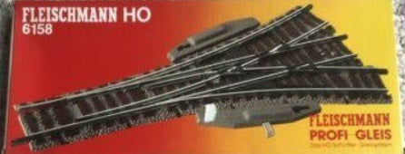 Fleischmann 6158 HO 3-Way Point Electric Profi-Track - Ready Ballasted Track